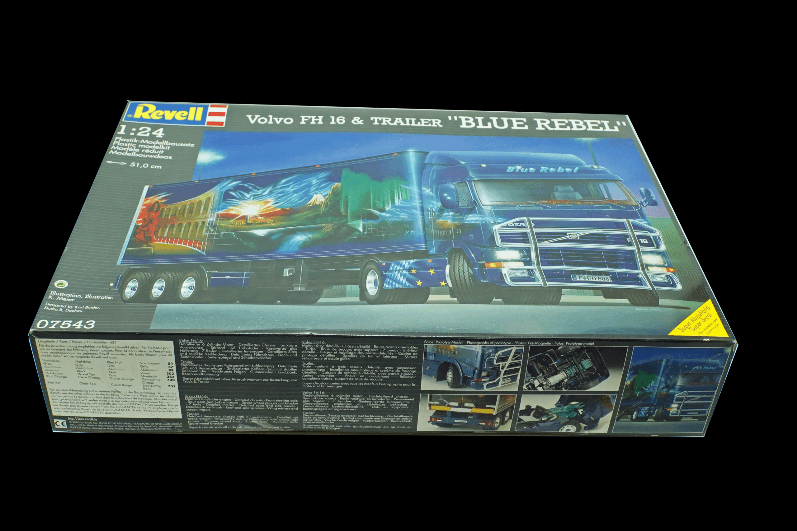 REVELL 07543 VOLVO FH 16 & TRAILER "BLUE REBEL" 1:24 ONGEOPEND - Afbeelding 3