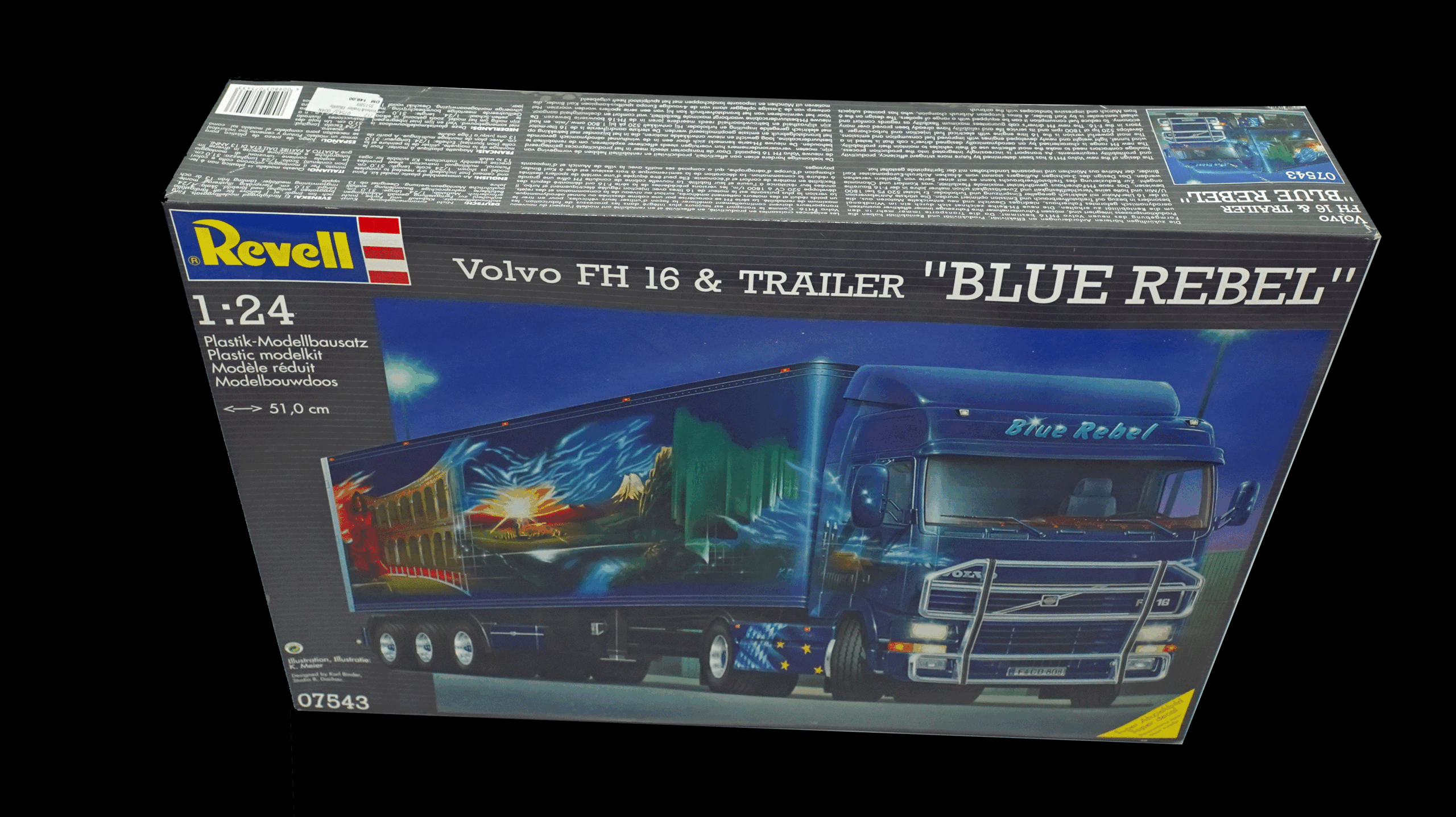 REVELL 07543 VOLVO FH 16 & TRAILER "BLUE REBEL" 1:24 ONGEOPEND - Afbeelding 2