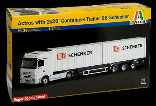 ITALER 3865 Actros met 2x20' Cont. Aanhangwagen Schenker